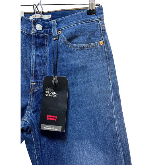 Levi’s Women’s Premium Wedgie Straight Jeans Blue High Rise Size 26 NWT - Picture 12 of 15